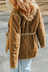 Stitching Quilted Drawstring Jacket